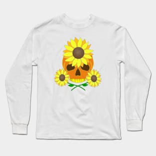 Sunflower Skull Long Sleeve T-Shirt